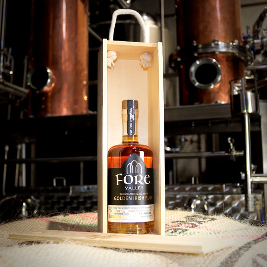 Fore Valley Golden Irish Rum Slide Case Gift Front